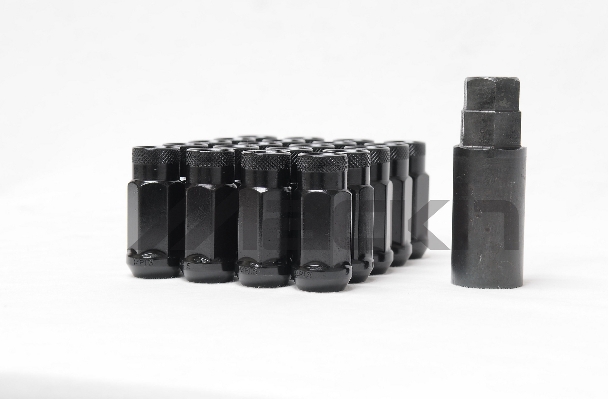 Monster Lug Open End Lug Nut Set of 20 - Black 1/2"