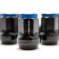 Project Kics Kyokugen Black w/ Aluminum Blue Cap 12x1.50 Lug Nut Set