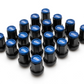 Project Kics Kyokugen Black w/ Aluminum Blue Cap 12x1.50 Lug Nut Set