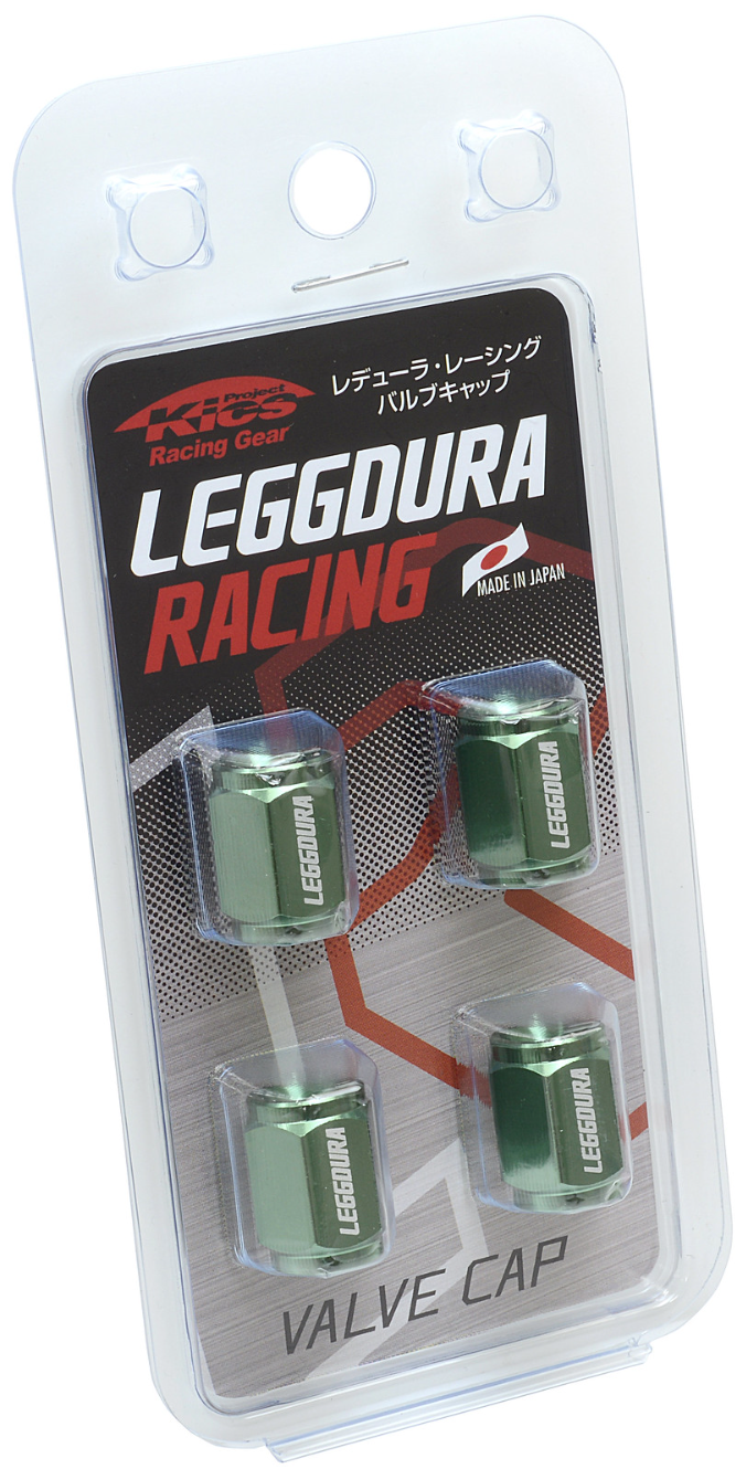 Project Kics Leggdura Racing Valve Cap - Green