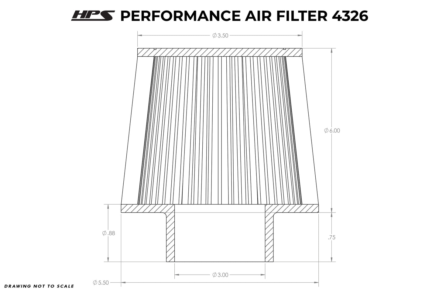 HPS 3' Air Filter HPS-4326