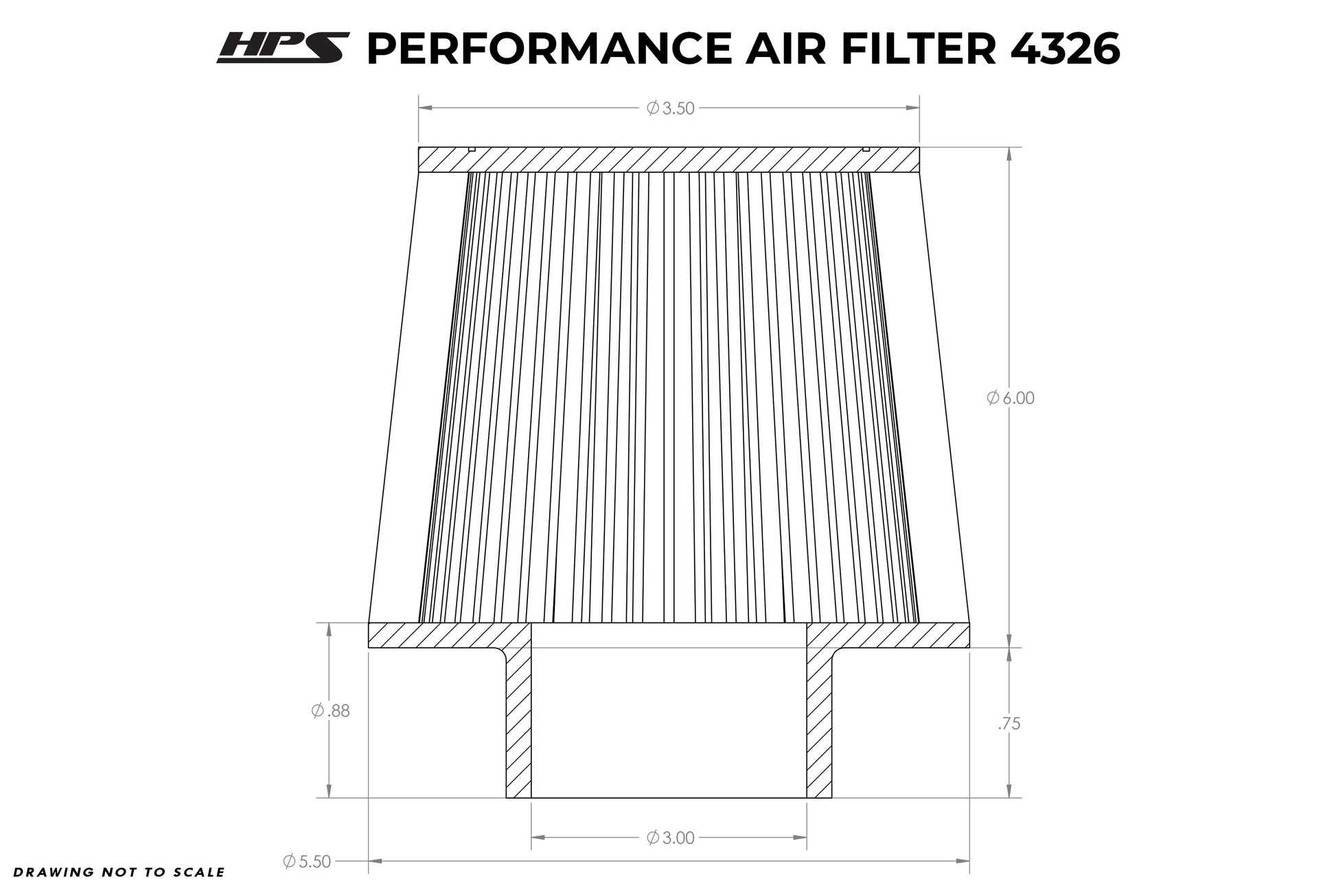 HPS 3' Air Filter HPS-4326