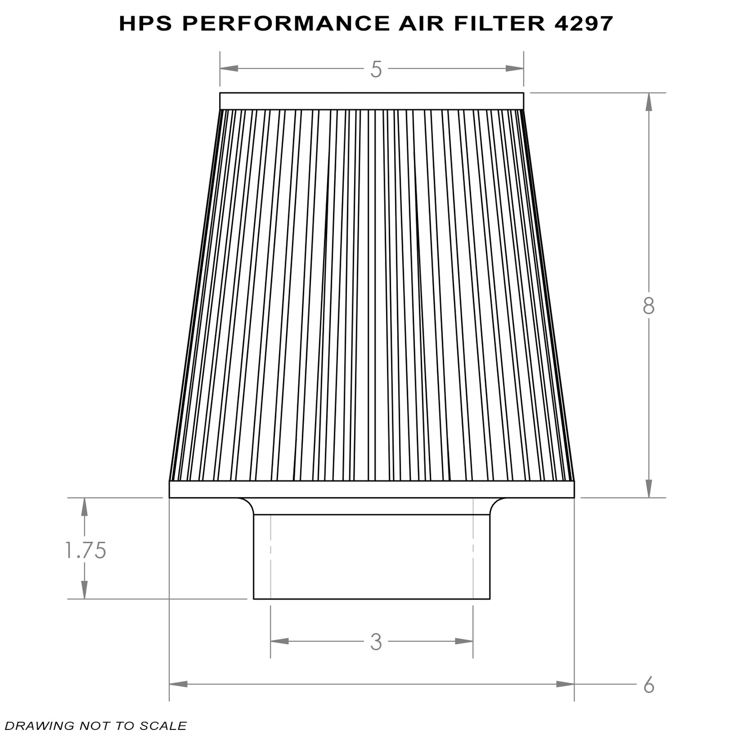 HPS 2.75" Air Filter HPS-4297