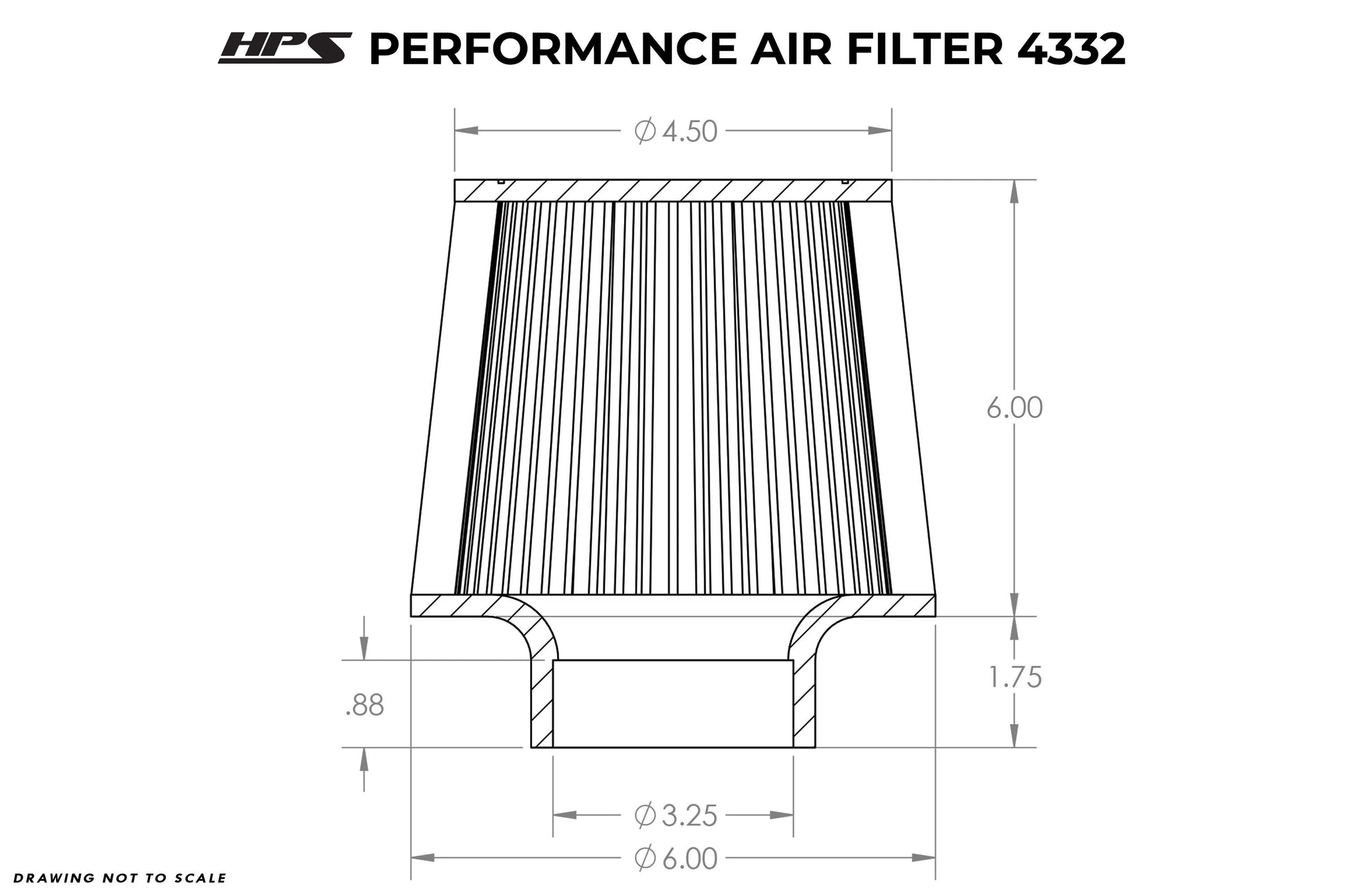 HPS Air Filter 3.25" HPS-4332