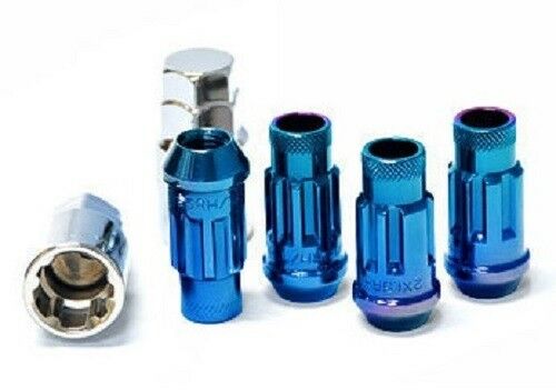Muteki SR48 Open End Locking Lug Nut Set of 4 - Blue 12x1.50 48mm